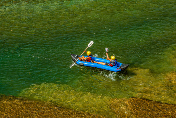 Antalya, Türkiye - August 31, 2006: The Köprüçay River in the Köprülü Canyon National Park in Antalya's Manavgat district is an exciting geography where rafting can be done.