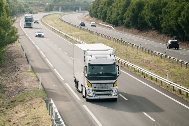 istock Semi truck on a highway 2161617832