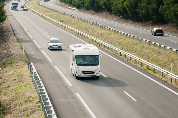 istock Motor home on a highway 2161618789