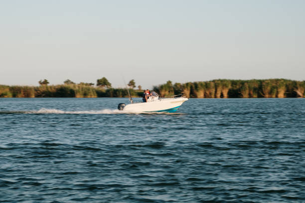istock Fishing boat in motion 2161619171