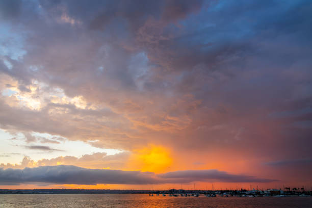 istock Dramatic sky at sunset in San Diego Bay, California 2161619338