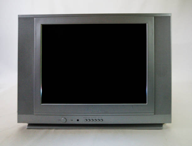 istock Old tube TV with gray flat screen 2161622470