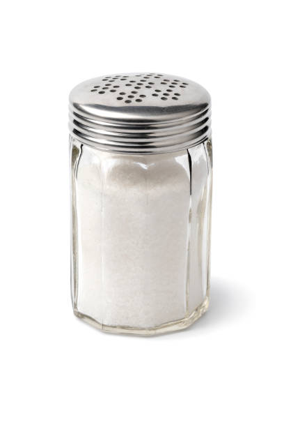 istock Single ground glass salt shaker isolated on white background 2161624298