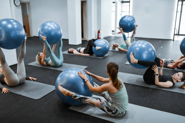 istock Pilates Class Going Well For Athletic Females 2161625920