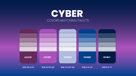 Color Palette Guide In Cyber Colour Theme Collections Color Inspiration ...