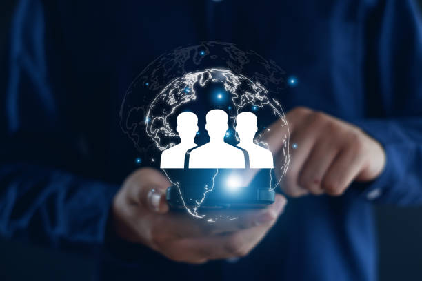 istock Customer Relationship Management, global structure customer network technology, social media, digital marketing online, Data exchanges development, customer service. 2161629559