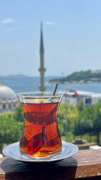 istock Traditional Tea in an Elegant Glass with Scenic Background 2161632834