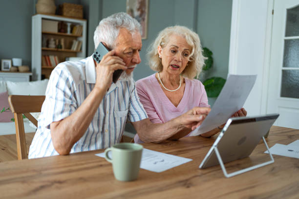 istock Senior couple frustrated about financial problems 2161636033