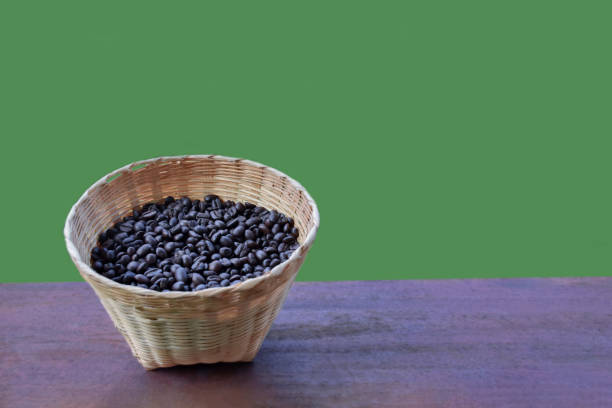 Isolated homemade roasted coffee beans with clipping paths.