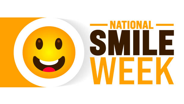 istock National Smile Week is observed every year in August. Holiday concept. Template for background, banner, card, poster, placard, design template with unique shapes with standard color. 2161643969