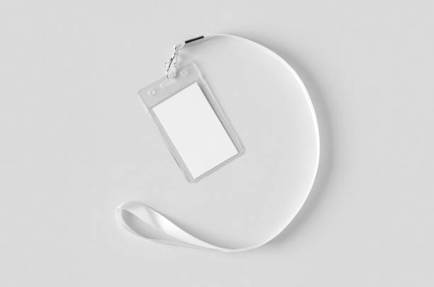 istock ID Card holder mockup with lanyard, vertical. 2161651714