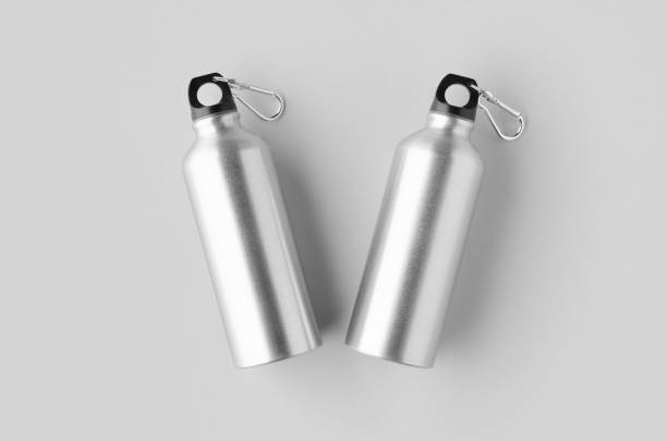 istock Reusable aluminum water bottle mockup. 2161652462