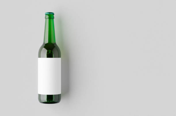 istock Green longneck beer bottle mockup with blank label, copyspace. 2161652494