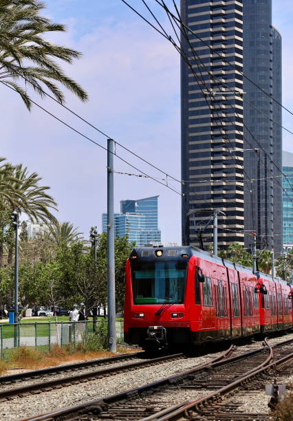 istock Bright red Metro train in the station 2161654513