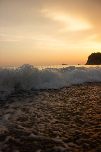 bright sunset at the sea