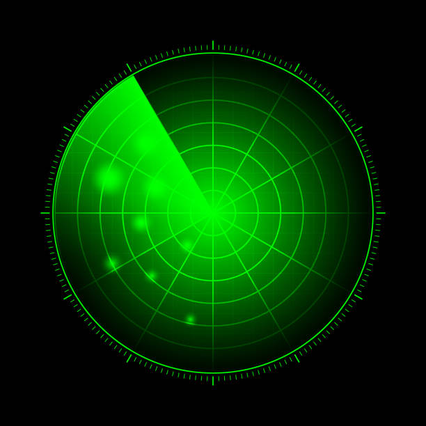 istock HUD radar with targets in action. Military search system, vector illustration 2161659677