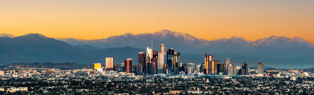 istock Los Angeles skyline sunset 2161660223