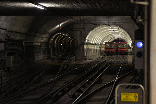 istock Trains in the Lisbon metro. 2161664401