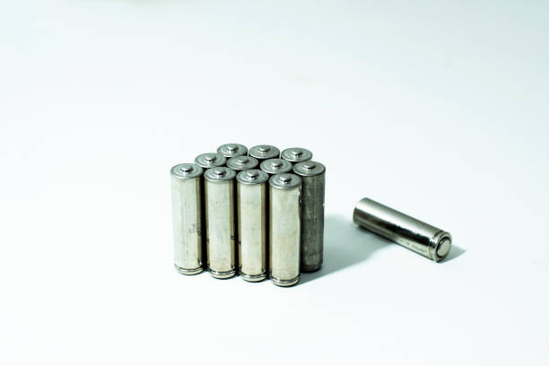 istock Unbranded alkaline batteries on white background 2161668865