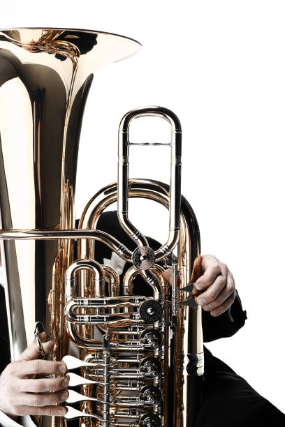 istock Tuba brass instrument close up 2161678149