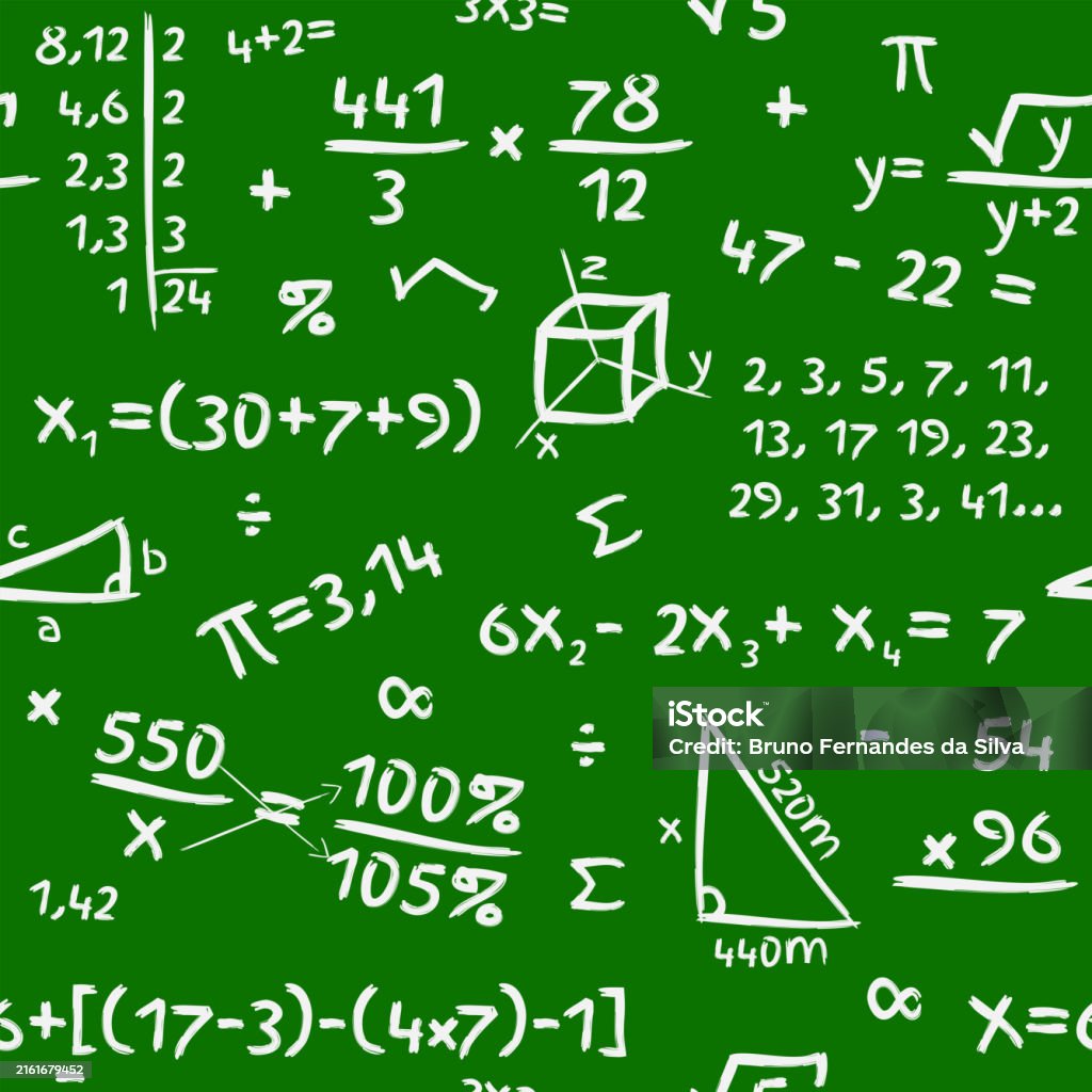 Linck Math Patten's Mathematics Pattern Mathematics Accounts And Symbols Written With White ...