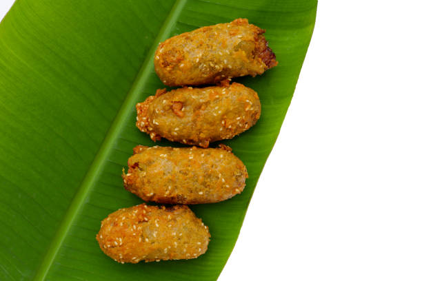 istock Deep-fried banana rolls with unripe rice grain 2161680391