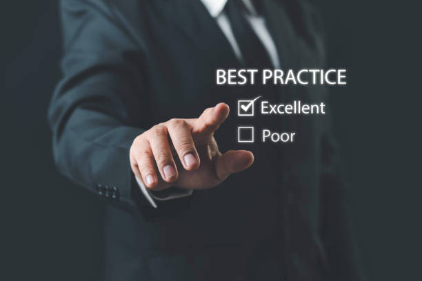 istock Businessman pressing Best Practice, Business, Technology, Internet and network concept. Best practice.Best practice concept. Manager (businessman, coach, leadership) plan to apply best practice method 2161684416