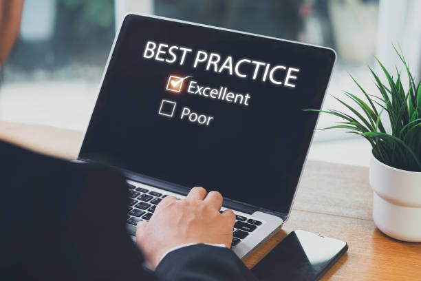 istock Businessman pressing Best Practice, Business, Technology, Internet and network concept. Best practice.Best practice concept. Manager (businessman, coach, leadership) plan to apply best practice method 2161684422