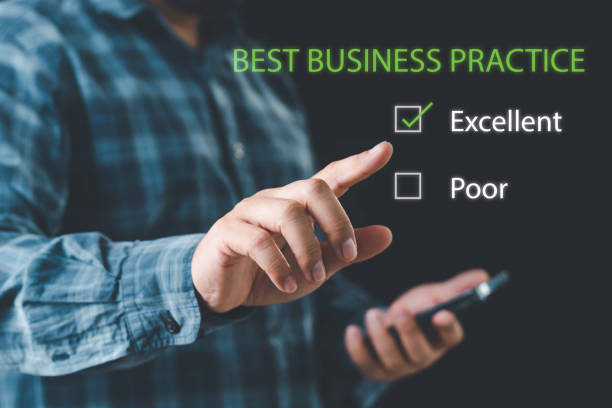 istock Businessman pressing Best Practice, Business, Technology, Internet and network concept. Best practice.Best practice concept. Manager (businessman, coach, leadership) plan to apply best practice method 2161684425