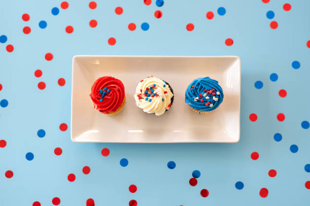 istock Red white and blue cupcakes decorated for a patriotic celebration 2161687543