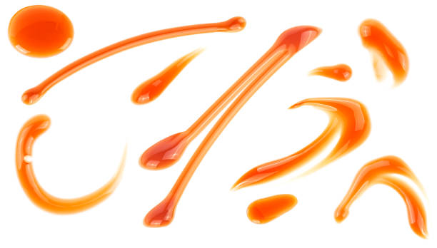 istock Set of different caramel smears isolated on a white background 2161691738