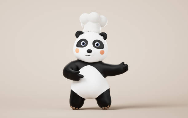 istock Panda chef with cartoon style, 3d rendering. 2161692057