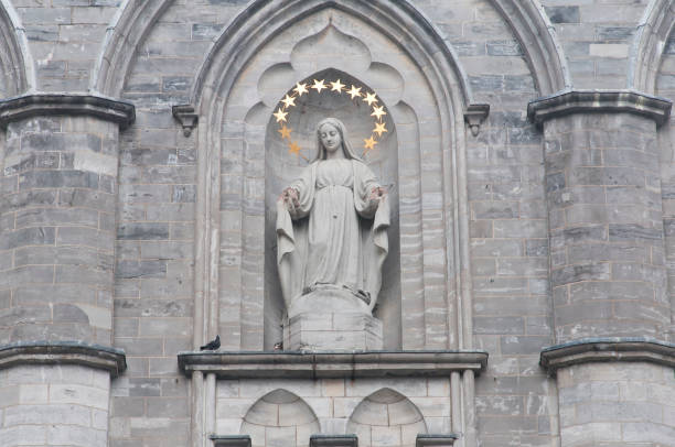istock virgin mary statue notre dame cathedral Montreal 2161695469