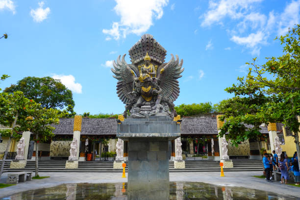 Jakarta, December 23, 2023: intricate miniature statue of Garuda Wisnu Kencana, capturing the essence of Balinese mythology and craftsmanship in a compact and detailed form, ideal for collectors and cultural enthusiasts