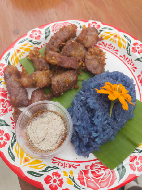 istock Garlic fried pork dish on the table 2161701305