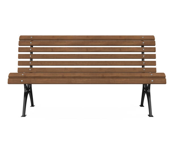 istock Wooden Park Bench Isolated 2161701489
