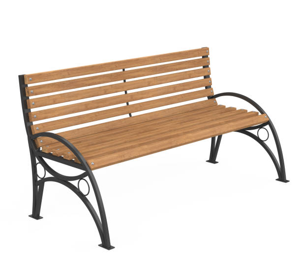 istock Wooden Park Bench Isolated 2161701527