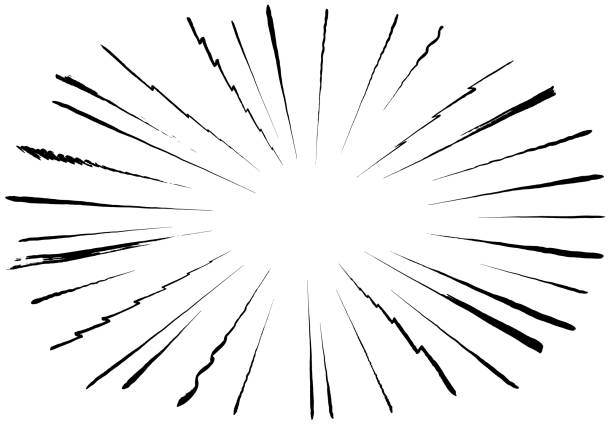 Black and white comic book action explosion blast lines Black and white comic exploding fun comic book action zoom blast explosion vector squiggly lines illustration action anime movies stock illustrations