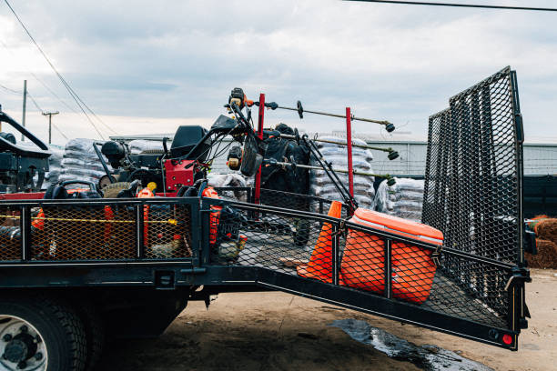 istock Trailer Loaded with Landscaping Equipment for a Day's Work 2161703219
