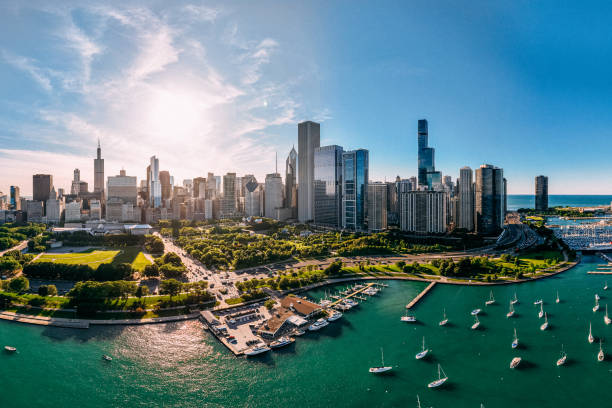 istock Chicago Illinois Skyline at Lake Michigan 2161703381