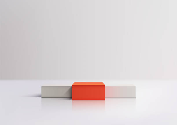 istock 3D Winning Podium for Product Display and Mockup, Business Success Concept, Three Boxes on White Surface for Showroom 2161707907