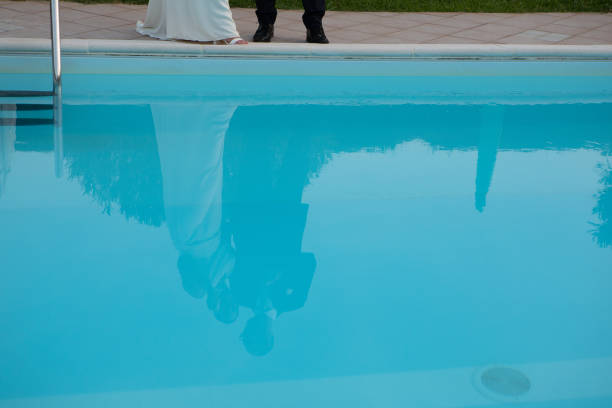 High Angle View Of Rings On Poolside