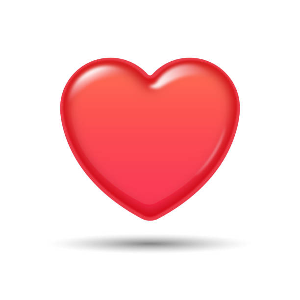 ilustraciones, imágenes clip art, dibujos animados e iconos de stock de diseño vectorial de icono de corazón rojo realista en 3d. - imagen estereoscópica