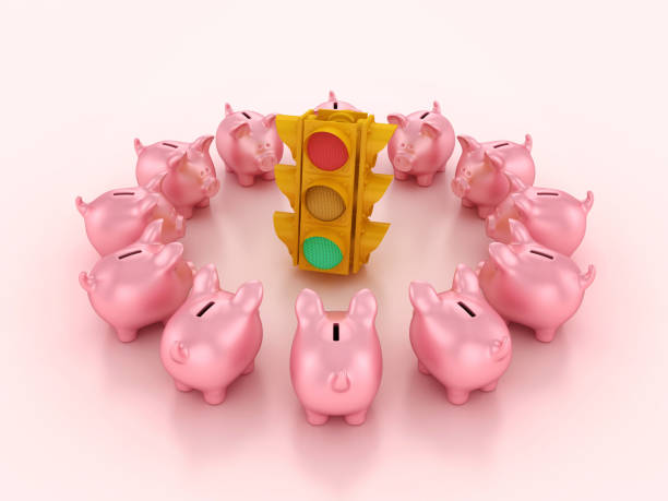 3D Traffic Light with Piggy Banks