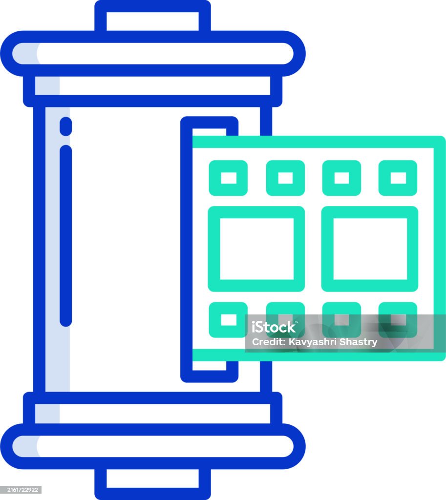 Camera Roll Draw Camera Roll Outline Color Vector Illustration Stock Illustration ...