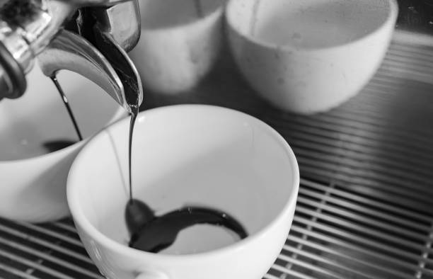 istock Coffee. Fresh Espresso with Crema Foam on White Table Background. 2161723858
