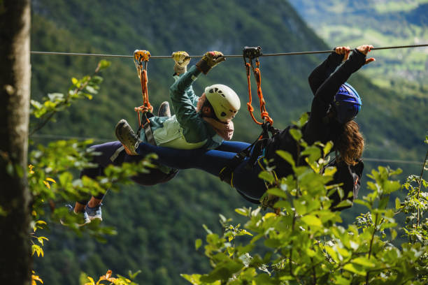 istock Diverse Group Enjoying Zipline Adventure in Nature 2161723961