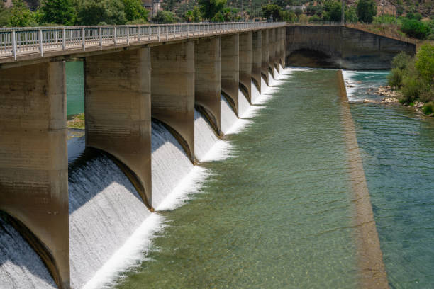 istock water released from hydroelectric power station. Motion Blur and selective focus 2161732555