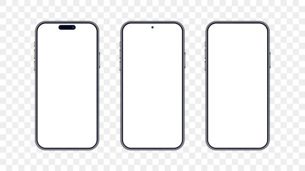 bildbanksillustrationer, clip art samt tecknat material och ikoner med realistic smartphone mockup vectors with empty screens for website and app design templates. vector. - brand name smart phone