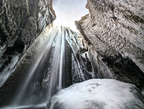 istock Hidden Winter Cascade of Gljufrafoss Waterfall, Iceland 2161754122